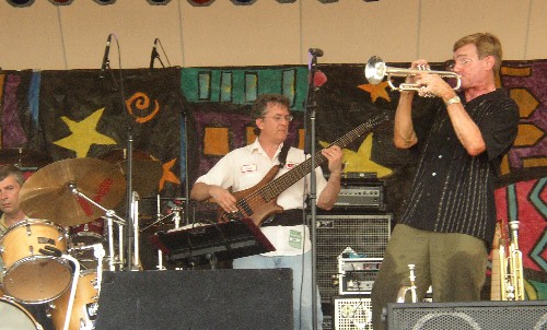 Rick Jebavy, drums; Dave Hufstedler, bass; Ron Hallman, trumpet